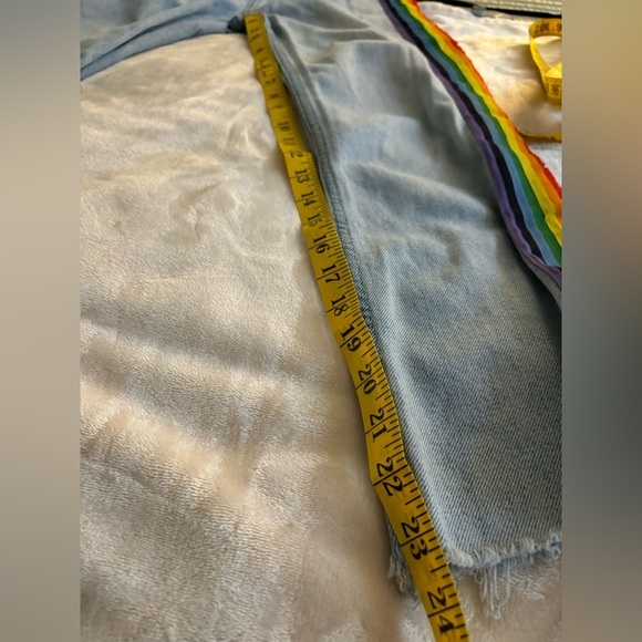 TopShop Rainbow High Rise Jeans - (altered) - Waist 28 Inseam 23. - Picture 5 of 9